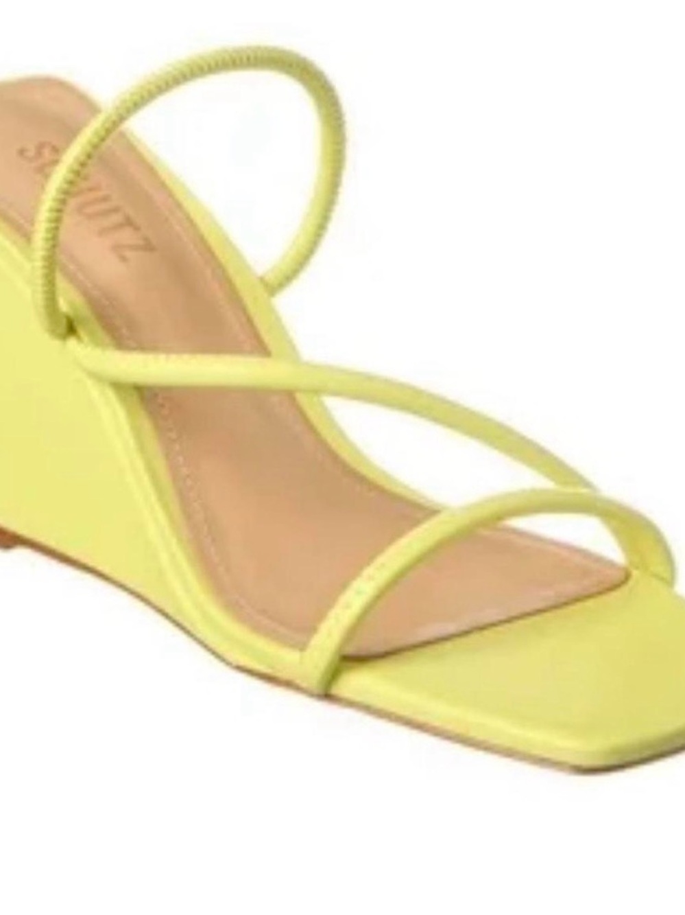 SCHUTZ Neon Yellow Strappy Wedge Sandal